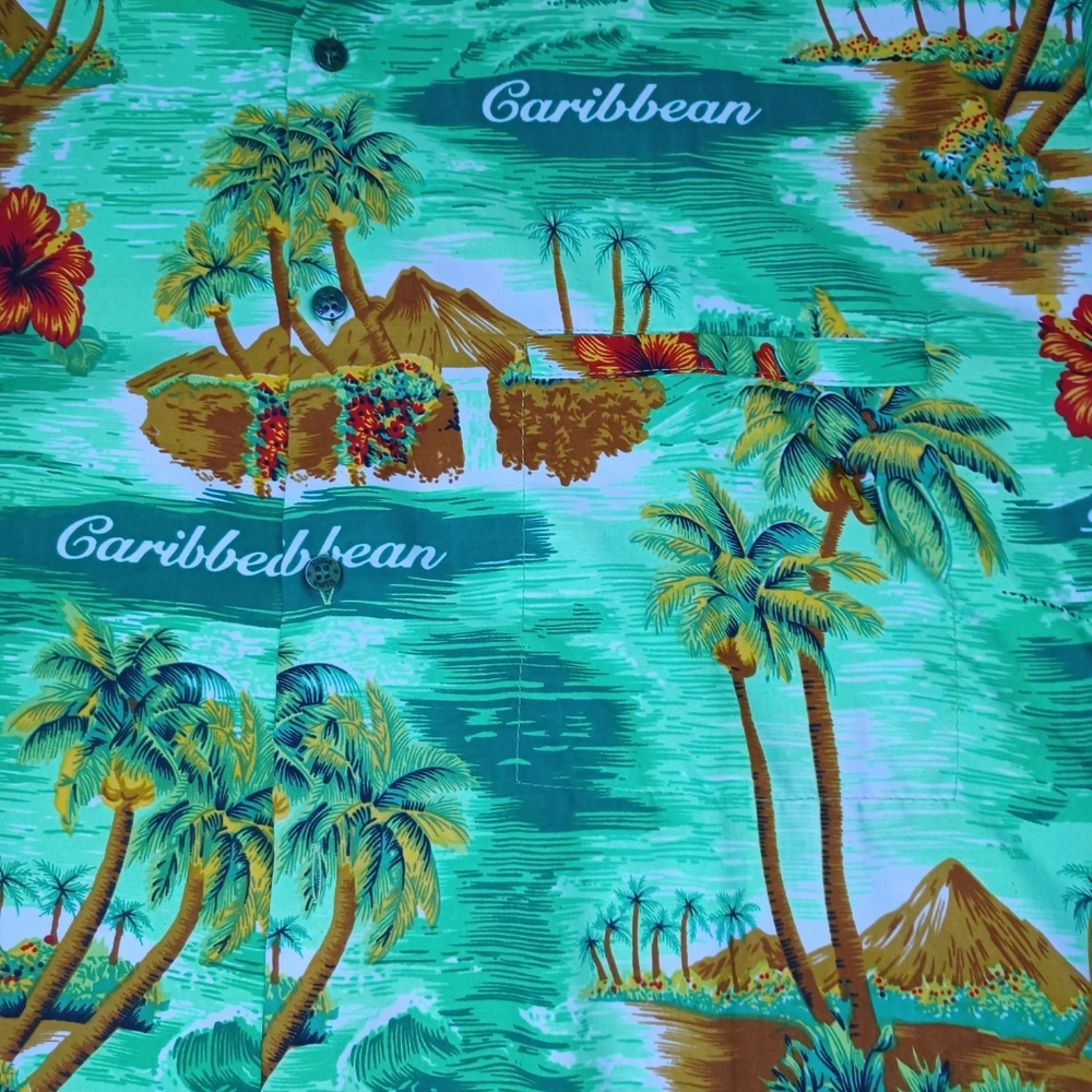 Mens Rima Sz. XL Tropical Button Down Shirt - Picture 3 of 3